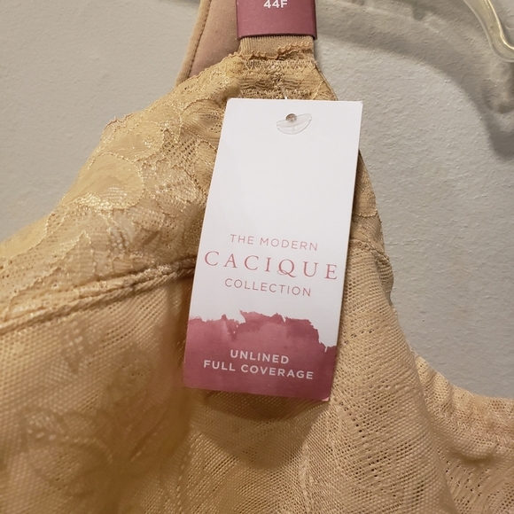 NWT Cacique Unlined Full Coverage Underwire Nude Bra - Sz 44F US - Picture 3 of 6